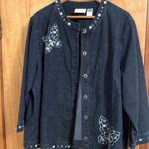 Alfred Dunner Embellished Denim Jacket